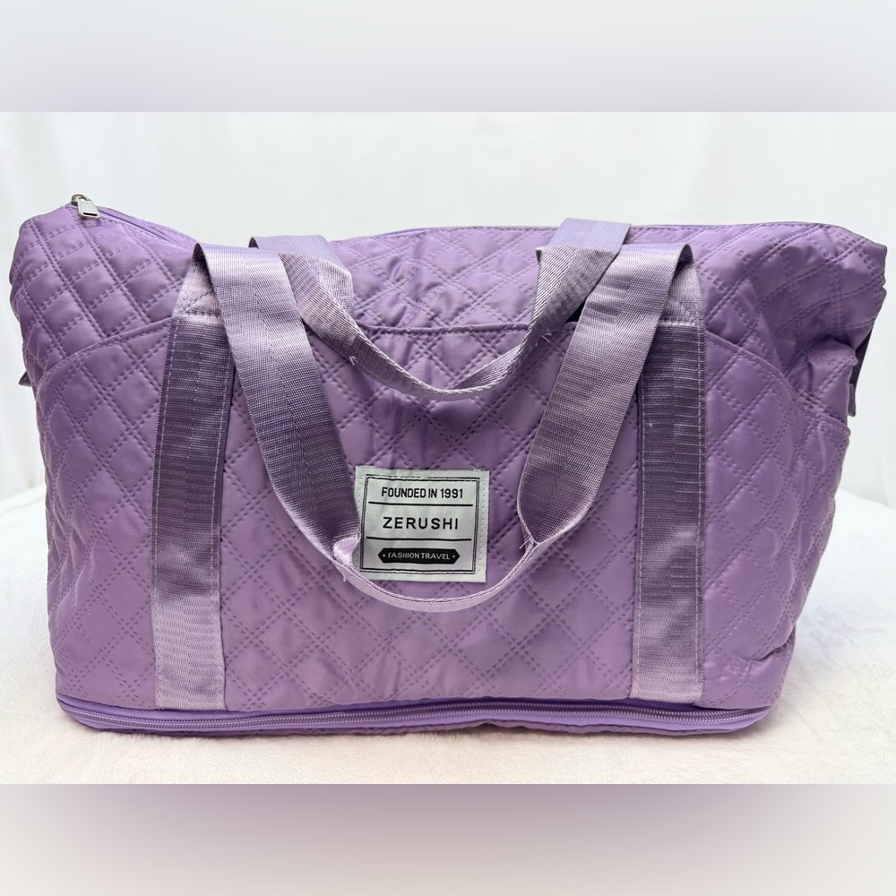 Zerushi Expandable Lightweight Travel Tote Duffle Bag with Trolley Sleeve